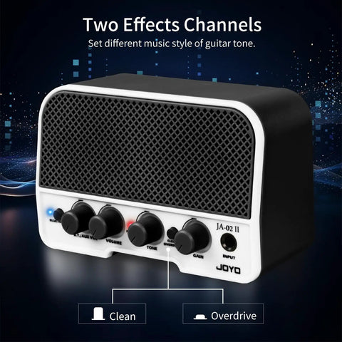Portable 5W Bluetooth Guitar Amp For Practice With Dual 5W Speakers Clean And Overdrive Channels Rechargeable Battery AUX Input