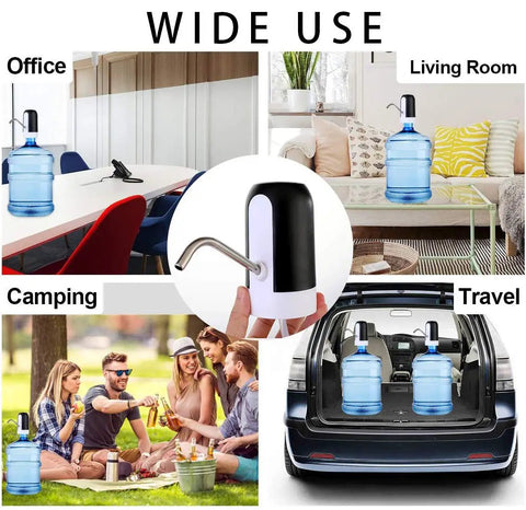 5 Gallon Electric Water Dispenser Pump For 2 To 5 Gallon Jugs, USB Rechargeable Water Bottle Pump With Reusable Caps, multiple settings