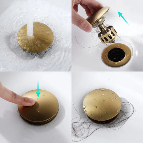 Hella Smooth Pop Up Drain Without Overflow For Bathroom Vessel Sink, Standard Three Quarter Inch Opening, Quick Install Heavy Duty Fixture, Rock Solid Water Flow Control And Sleek Everyday Setup