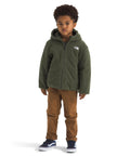 Child wearing Kids Reversible Shasta Full Zip Hooded Jacket - Water-Resistant Puffer With Synthetic Insulation And Fleece Lining