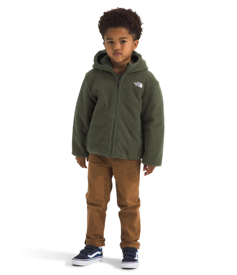 Child wearing Kids Reversible Shasta Full Zip Hooded Jacket - Water-Resistant Puffer With Synthetic Insulation And Fleece Lining