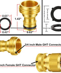 Five Set Garden Hose Quick Connect Fittings Brass Quick Connectors Three Quarter Inch GHT Includes Extra Rubber Washers