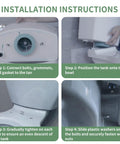 Toilet Tank To Bowl Coupling Kit With 3 Inch Gasket Set Green Washer White Washer Black Ring Long Bolts Hex Nuts And Locking Rings installation guide