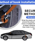Half Car Cover For SUVs With Cotton Liner Hail Protector Sunroof And Windshield Cover All Season Weatherproof Vehicle Shield installation