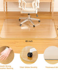Clear Chair Mat For Hardwood Floors 46 By 60 Inches Desk Floor Protector Heavy Duty Non Slip Mat For Rolling And Gaming Chairs Durable Computer Mat For Home Office