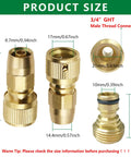Brass Flexible Garden Hose Repair Kit With Quick Connector Collapsible Hose Adapter For Three Quarter Inch GHT Female Hose