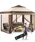 13 By 13 Pop Up Gazebo With Mosquito Netting Centerlok Six Sided Portable Canopy Easy Setup In Seconds No Tools Needed