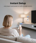 Person using Wireless Remote Control Outlet Kit With 3 Outlets And 1 Remote For Lights And Fans And Christmas Lights And Small Appliances