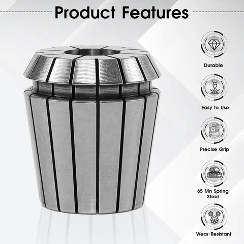 11/16 Inch Spring Collet For CNC Milling And Lathe Tools, Heavy Duty 65Mn Spring Steel Precision Router Collet for Engraving