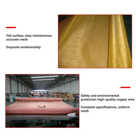 Brass Copper Wire Mesh For Impurities And EMF Shielding Dense Filter Screen For Industrial Magnetic Field And DIY Home Use