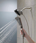 Two In One Dual Shower Head With Handheld Spray In Chrome, Detachable Shower Head With Hose in use