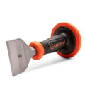 3 Inch Brick Chisel With Heavy Duty Hand Guard For Masonry Projects showing blade and non slip guard