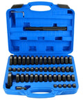 52 In 1 Custom Bushing Bearing Seal Driver Set For Transmission And Wheel Hub in blue case with discs and tools displayed