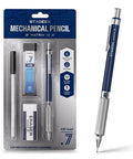0.7Mm Metal Mechanical Pencil For Drafting And Art Pro Grade Sketching Tool With Eraser And 60 HB Lead Refills Comfortable Anti Slip Grip Durable Studio Workhorse For Artists Students Office And School Projects, packaging with pencil, eraser, 60 HB leads