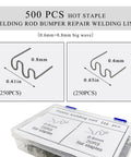 Hot Staples Welding Rods 500 Pcs Set 0.6mm 0.8mm Wave Shape for Bumper Repair with Packaging
