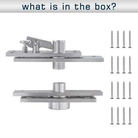 Heavy Duty Pivot Door Hinge System With 360 Degree Rotation For Bookcases And Hidden Doors Stainless Steel parts