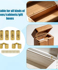 6 Pack Mini Invisible Brass Barrel Hinges With 13 Screws for cabinets, jewelry boxes, and DIY wood doors, 8mm gold finish hardware.