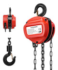 3 Ton 10ft Red Chain Hoist Heavy Duty Manual Pulley Lift With G80 Manganese Steel Chain for garages and warehouses