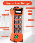 Front view of Wireless Crane Remote Control With Dual Speed 8 Channel Button Industrial Controller, showing labeled features.