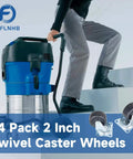 Person using vacuum cleaner with 24 Pack 2 Inch Swivel Caster Wheels With Top Plate And Double Bearing Heavy Duty Steel And Polyurethane 25kg Per Wheel