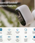 Outdoor Wireless Security Cameras Bundle With 2K Video, Battery Powered Two Camera System, Person Recognition shown