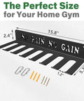 8 Hook Wall Mount Home Gym Organizer Rack for barbells, resistance bands, jump ropes, foam rollers, garage grade gear