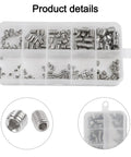 304 Stainless Steel Hex Socket Grub Screws DIN 914 Cone Point For M3 M5 M6 M8 Set Screws Fastening Kit 200 Pack in box