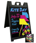 Signicade Deluxe A Frame Double Sided Folding Sidewalk Sign With Quick Change System featuring kite day event details