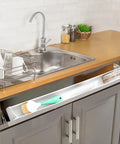 Installed One Pair Tip Out Tray Hinges For Kitchen Cabinets Self Closing Satin Nickel Finish with open drawer under sink