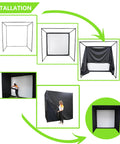 Indoor Golf Simulator Enclosure For Home Practice And Training Complete At Home Golf Setup Kit installation steps.