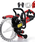 Yuchengtech 16 Inch Ring Saw 8980W Toroidal Electric Concrete Cutter with blades, gloves, and cutting system for heavy duty tasks.
