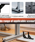 Heavy Duty Black Corner Brackets For 20 Series T Slot Aluminum Extrusion in use for right-angle splicing and frame assembly.