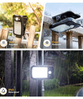Clip On Solar Lights 4 Pack With 60 LED 500LM Motion Sensor USB And Solar Powered Waterproof Security Lights for outdoor use