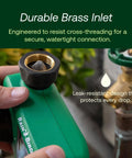 Close-up of durable brass inlet on Electronic Digital Hose End Timer Battery Powered Three Quarter Inch Hose Thread