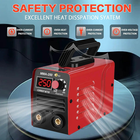 Compact Stick Welder Kit For Beginners 110V 250A Arc MMA Portable Welding Machine with safety protection features