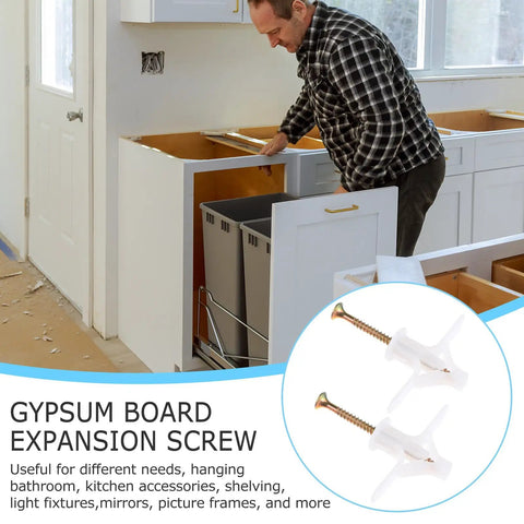Man installing kitchen cabinet with Expansion Screw Set For Gypsum Drywall And Hollow Wall Anchors M8x38 Screws
