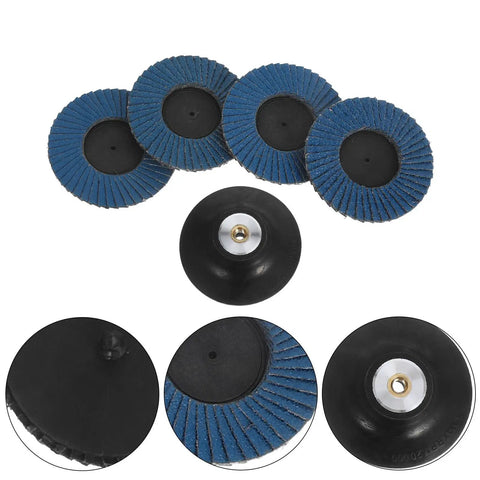 5 pack of 3 Inch Zirconia Flap Disc Sanding Wheel For Die Grinder With Fused Alumina Abrasive 40 To 120 Mesh.
