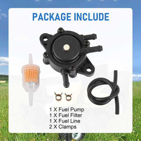 Package contents of Universal Fuel Pump Replacement For Kohler 17Hp To 25Hp Small Engine Mowers And Tractors Compatible With Honda Yamaha John Deere.