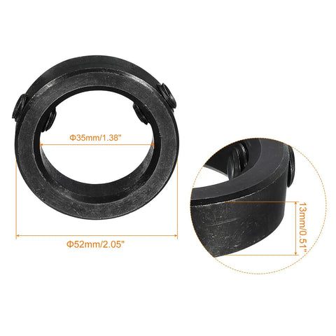 Premium Heavy Duty Carbon Steel Shaft Collars 1-3/8 Inch Bore Set Screw Clamping Locking Rings Black Finish For Motor Mounts Drive Axles Garage Builds 4 Pack