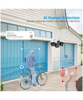 AI Human Detection in action on Heavy Duty Wireless Ptz Outdoor Security Camera Featuring No Sweat Setup With 15Mp Triple Lens.