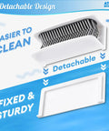 Large White Shower Hair Catcher With Flexible Silicone Bristles Works As Ultimate Drain Protector For Bathrooms showing detachable design for easy cleaning.