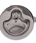 Jiawu boat cam latch, round flush-mount stainless steel hatch with back plate and red dot indicator