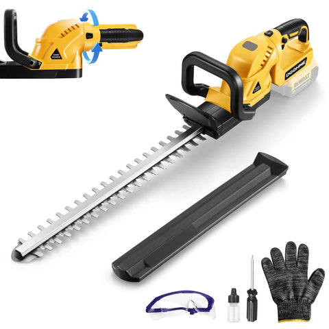 Cordless Electric Hedge Trimmer With 20V Max Battery Compatibility, 3000 RPM Pure Copper Motor, 20 Inch Laser Ground Blade