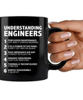 Funny Engineer Gifts Ceramic Mug 11 Oz Black For Engineers Engineering Students Teachers Dads Boyfriends Brothers Husbands From Wife Or Girlfriend The Ultimate Coffee Mug For Work And Class with humorous text