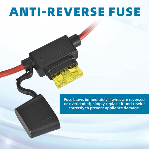 Anti-reverse fuse detail for Premium DC DC Step Down Converter Boasts 20 Amp 240 Watt Muscle To Transform 24V 36V 48V To Rock Solid 12V Output.