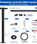 Components of 16 To 20 Ft Black Cable Railing Kit With Handrail, 36 In Tall, 5 Level Post Kit, Complete Deck Railing System shown