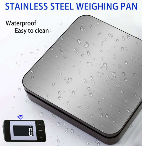 110 Lb Digital Postage Scale With LCD Display And Hold Tare Function, wireless LCD range, stainless steel waterproof pan