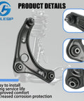 Beef Up 10 Piece Front Lower Suspension Kit With Control Arms Ball Joints Sway Bar Links Outer And Inner Tie Rod Bellows For Nissan Versa 2012 To 2019 And Micra 2015 To 2019 black front control arm with bushings