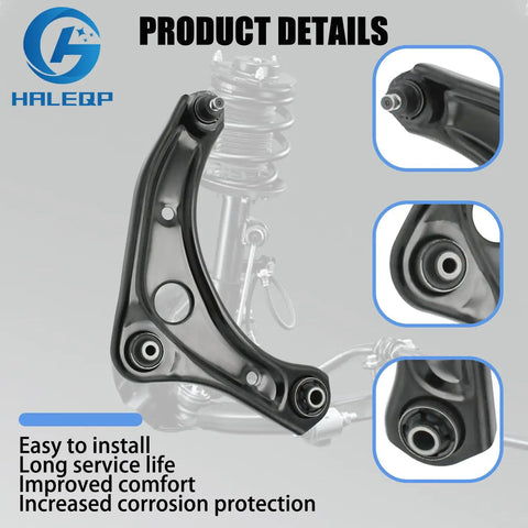 Beef Up 10 Piece Front Lower Suspension Kit With Control Arms Ball Joints Sway Bar Links Outer And Inner Tie Rod Bellows For Nissan Versa 2012 To 2019 And Micra 2015 To 2019 black front control arm with bushings