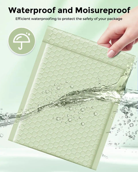 Mint Green Bubble Mailers 6x10 Outer, 6x9 Usable Size Self Seal Padded Envelopes Waterproof Bulk Mailers For Small Business Shipping